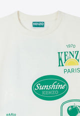 Kenzo Kids Boys Fruits Stickers Print T-shirt K61148/117_OFF-WHITE