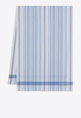 Ferragamo Stripe Pattern Scarf Light Blue 520136 ST TWILIGHT 783401 LIGHTGREY/DARKGREY