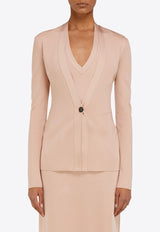 Ferragamo V-neck Knit Cardigan 113383 T 783157 DARK BALLET Pink