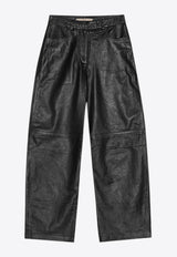 REMAIN Cocoon Leather Pants 502476100_BLACK
