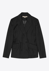 REMAIN Fitted Double-Breasted Blazer 502325100_BLACK