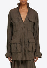 Ferragamo Sahara Belted Field Jacket Brown 13G998 B 782567 CONCRETE