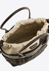 Ferragamo Medium Gancini Leather Tote Bag Dark Brown 21A012 TOTE GANCI M 783298 TESTA DI M