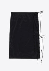LOW CLASSIC See-Through Button Loop Midi Skirt Black LW251SK07BK_BLACK