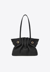 Ferragamo Small Pleated Nappa Leather Shoulder Bag Black 219959 SOFT SH S 783294 NERO