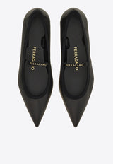 Ferragamo Carice Ankle Ribbon Ballet Flats 01K219 CARICE 782673 NERO Black