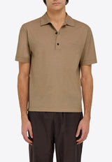 Ferragamo Logo Short-Sleeved Polo T-shirt 122709 H 782780 SAFARI Brown