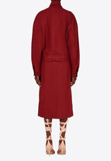 Ferragamo Duster Convertible Coat 13G734 K 782563 COLLEGE RED Red