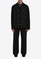 Ferragamo Monogram Jacquard Button-Up Overshirt Black 144436 C 782879 PPT