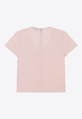 LOW CLASSIC U-neck Logo Blouse Pink LW251BL04LP_BABY PINK