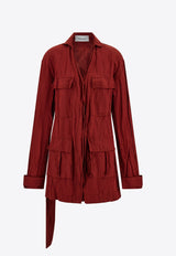 Ferragamo Sahara Belted Field Jacket Red 13G998 B 782568 COLLEGE RED