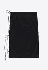 LOW CLASSIC See-Through Button Loop Midi Skirt Black LW251SK07BK_BLACK