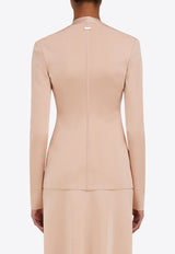 Ferragamo V-neck Knit Cardigan 113383 T 783157 DARK BALLET Pink