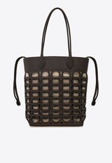 Ferragamo Medium Gancini Leather Tote Bag Dark Brown 21A012 TOTE GANCI M 783298 TESTA DI M