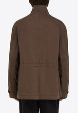 Ferragamo Saharan Oversized Field Jacket Brown 144396 T 782553 CONCRETE