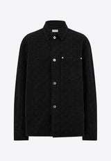 Ferragamo Monogram Jacquard Button-Up Overshirt Black 144436 C 782879 PPT