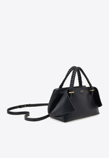 Ferragamo Medium Folded Leather Top Handle Bag Black 219865 SCARF TH S 781029 NERO