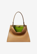 Medium Way Semi-Gloss Calf Leather Shoulder Bag