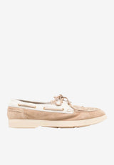Raffia and Suede Derby Shoes