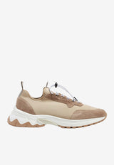Leather-Blend Low-Top Sneakers