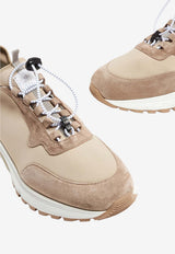 Leather-Blend Low-Top Sneakers