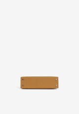 Mini Kelly Verso in Caramel Chevre and Cacao with Palladium Hardware
