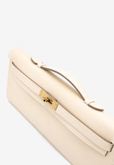 Kelly Cut Clutch in Craie Swift Leather with Permabrass Hardware