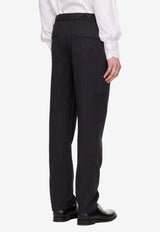Silk-Blend Tailored Pants