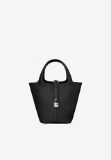 Picotin Lock 18 in Black Taurillon Clemence with Palladium Hardware