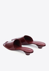 Chloé Flower 25 Patent Leather Mules Burgundy CHC25U09USG619 Obscure Red