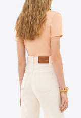 Chloé Portrait Print T-shirt Orange CH25UJH1118981S Tender Orange