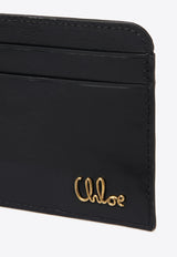 Chloé Iconic Logo Shiny Leather Cardholder Black CH25SP480O16001 BLACK