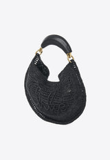 Chloé Summer Banana Woven-Raffia Hobo Bag Black CH25US902P08001 Black