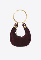 Chloé Mini Bracelet Suede Hobo Bag Bordeaux CH25US623P5755P Deep Violine