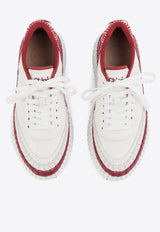 Chloé Nama Low-Top Sneakers White CHC25U00RSA619 Obscure Red