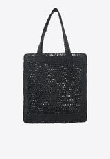 Chloé Summer Banana Woven-Raffia Tote Bag Black CH25US901P08001 BLACK