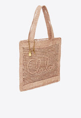 Chloé Summer Banana Woven-Raffia Tote Bag Beige CH25US901P0824M Summery Beige