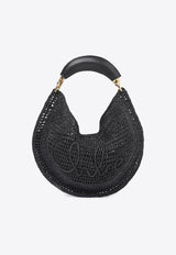 Chloé Summer Banana Woven-Raffia Hobo Bag Black CH25US902P08001 Black