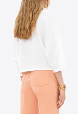 Chloé Logo Print Oversized Cropped T-shirt White CH25UJH09183101 White