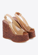 Chloé Maxime 130 Plexi Wedge Sandals Brown CHC25U09ZRT260 Sunny Brown