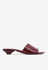 Chloé Flower 25 Patent Leather Mules Burgundy CHC25U09USG619 Obscure Red