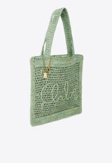 Chloé Summer Banana Woven-Raffia Tote Bag Green CH25US901P0838M Tea Leaf Green