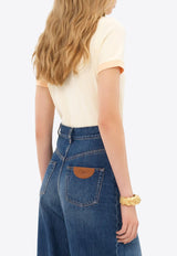 Chloé Logo Print Short Sleeved T-shirt Yellow CH25UJH0418770G Blondie Yellow