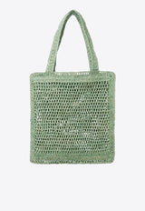 Chloé Summer Banana Woven-Raffia Tote Bag Green CH25US901P0838M Tea Leaf Green
