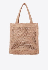 Chloé Summer Banana Woven-Raffia Tote Bag Beige CH25US901P0824M Summery Beige