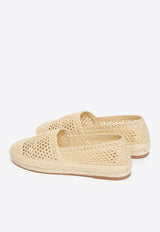 Chloé Island Crochet Knit Espadrilles Beige CHC25U10MRG243 Natural Brown