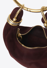 Chloé Mini Bracelet Suede Hobo Bag Bordeaux CH25US623P5755P Deep Violine