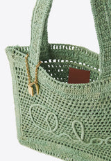 Chloé Summer Banana Woven-Raffia Tote Bag Green CH25US901P0838M Tea Leaf Green