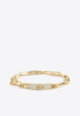 Hermès Kelly PM Double Chaine Bracelet in Yellow Gold and Half Diamonds
