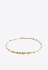 Hermès Kelly PM Double Chaine Bracelet in Yellow Gold and Half Diamonds